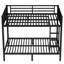 Lit double superposé au dessus d'un lit double en métal noir, conception peu encombrante, fonctionnement silencieux, rangement et lattes robustes pour les adolescents, lit noir, caractéristique, réduction, caractéristiques, assemblage sans effort
