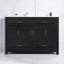Meuble-lavabo 48 po noir. Armoire de rangement abondante - 4 portes à fermeture douce et 4 tiroirs (excluant le lavabo en céramique)