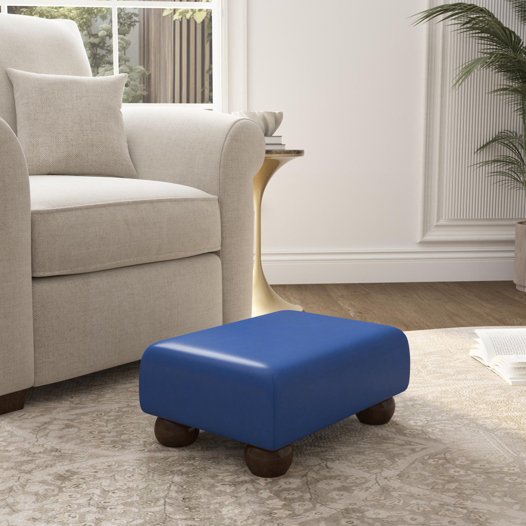 Acierno Natural Wood Bun Feet - Faux Leather