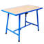 Banc de travail pliable robuste - Banc d'outils en acier d'une capacité de 660 lb avec plateau en bois, poste de travail de garage pliable et table de rangement, bleu