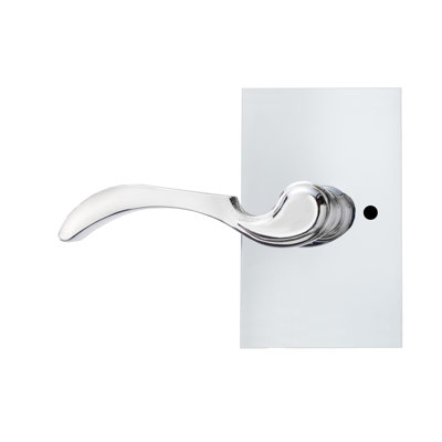 Bravura 903-8 Sable Privacy Lever on Rectangular Contemporary  Rose in Polished Chrome - RH