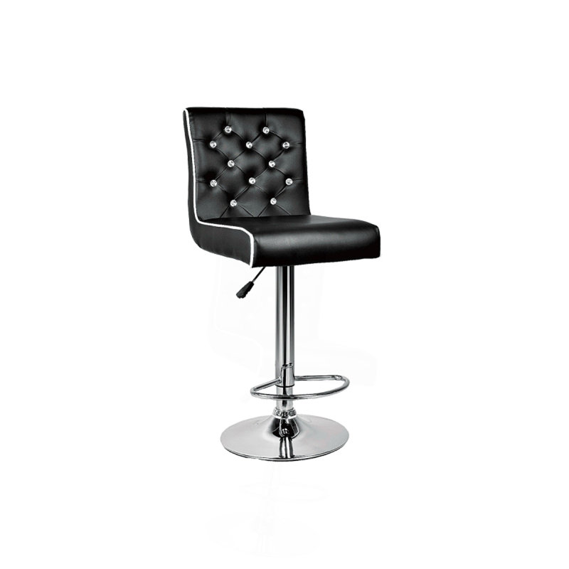 Tabouret de bar pivotant réglable en similicuir (lot de 2) - Tabouret de comptoir rembourré pour cuisine ou salle à manger avec capitonnage en cristal
