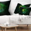 Green Glow Particles - coussin imprimé abstrait