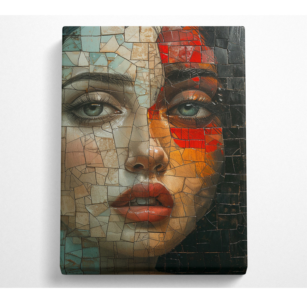 Mosaik-Gesicht - Kunstdrucke auf Leinwand - Wrapped Canvas