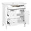 Meuble-lavabo de 30 po en bois massif blanc avec lavabo, tiroir rabattable et deux tiroirs de rangement | Idée de cadeau-1407648479-1407648477