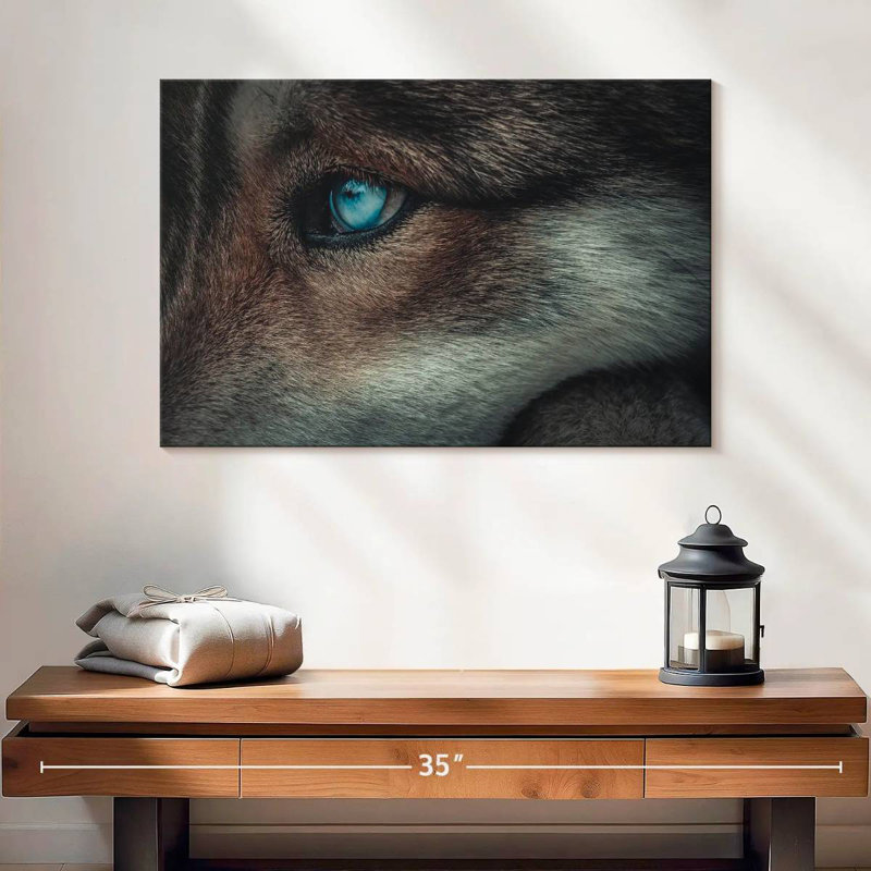 Brampt Blue Eyed Wolf, 16" H x 24" W