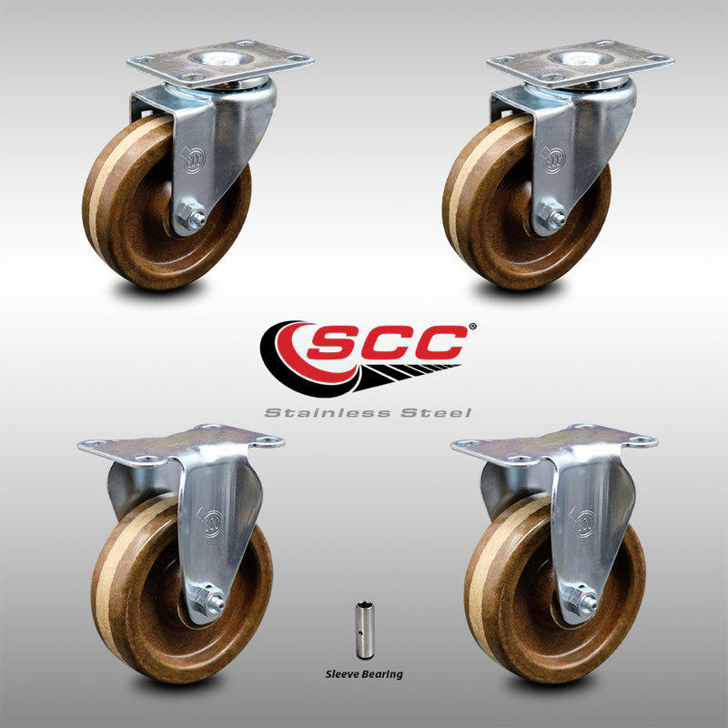 4 Piece High Temp Phenolic Caster Set