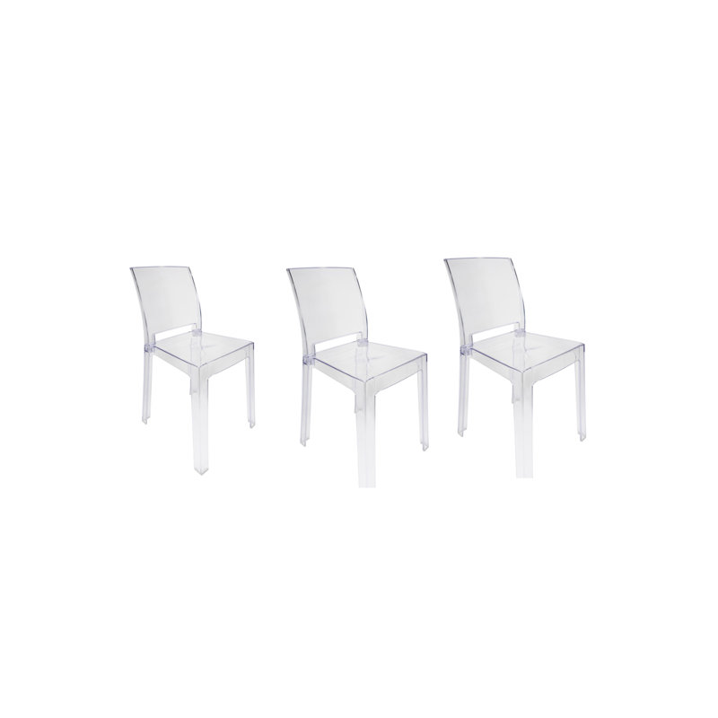 Clear Resin Square Back  Chair By Chivari