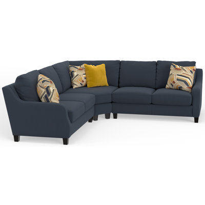 Foley - 3pc Sectional With Comfort Coil Seating And 4 Included Accent Pillows