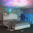 LED Bed Frame with 52" Crystal Button Tufted Upholstered Headboard, Galaxy Projector & Charging Station-105528473-105528465