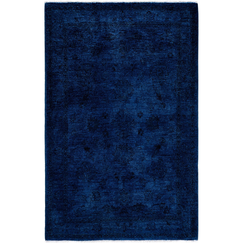 Overdyed One-of-a-Kind 3' 4" X 4' 10" Hand Knotted Area Rug
