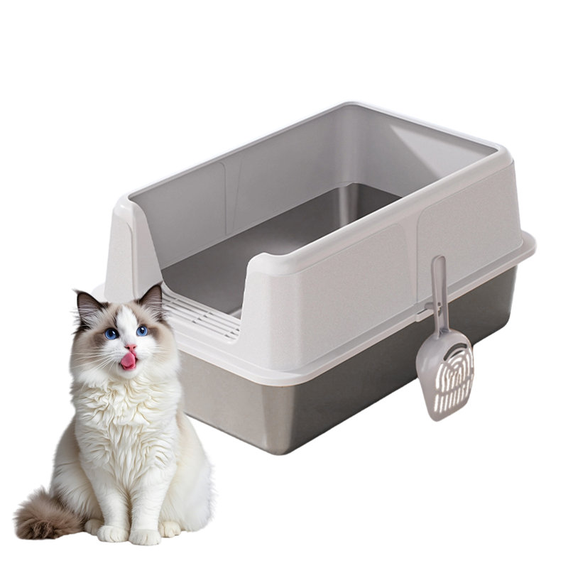 Stainless Steel Litter Box, Grey