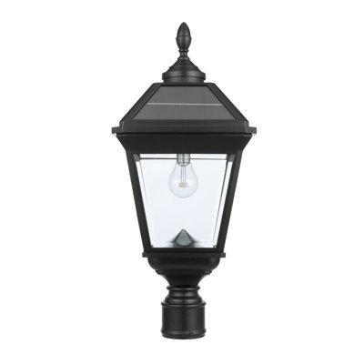 Gama Sonic Mchugh 180 Lumens Solar Powered Lantern Head Solar Post Light In Matte Black
