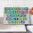 Ambesonne Letter Tempered Glass Cutting Board Colourful Alphabet Set Multicolor