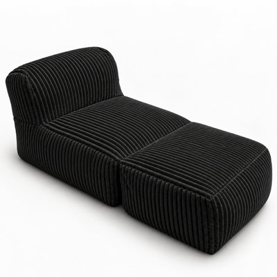 Chaise longue surdimensionnée en velours côtelé avec rembourrage en mousse, méridienne rembourrée pour le salon, la chambre à coucher et le coin lecture