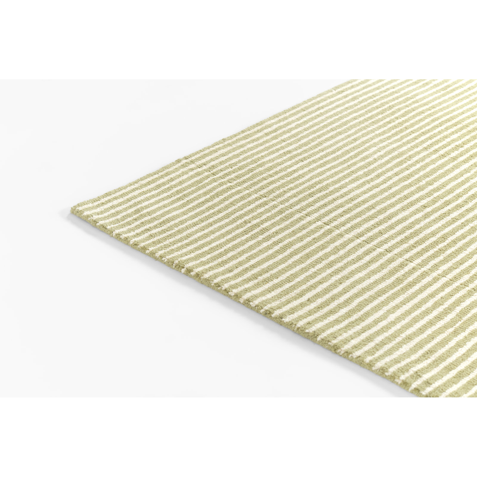 Lola Green Hand-Tufted Striped Wool Rug, Rectangle 2' x 3'