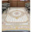 Tapis ivoire et bleu noué à la main de haute qualité