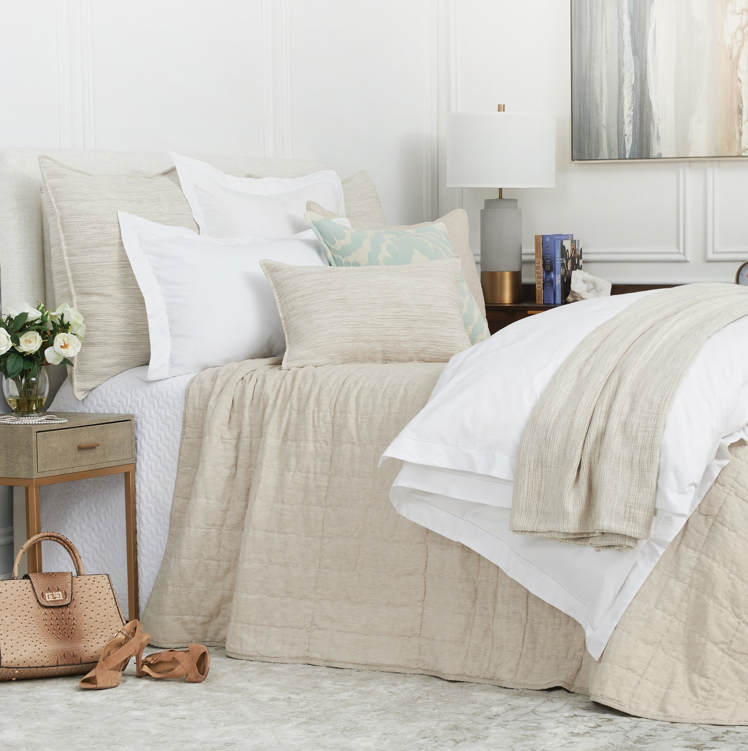 Maybell Cotton Throw Blanket, White, King