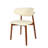 Ikerne Upholstered Side Chair (Set Of 2) White Leather Armless Dining Chairs With Solid Wood Backrest