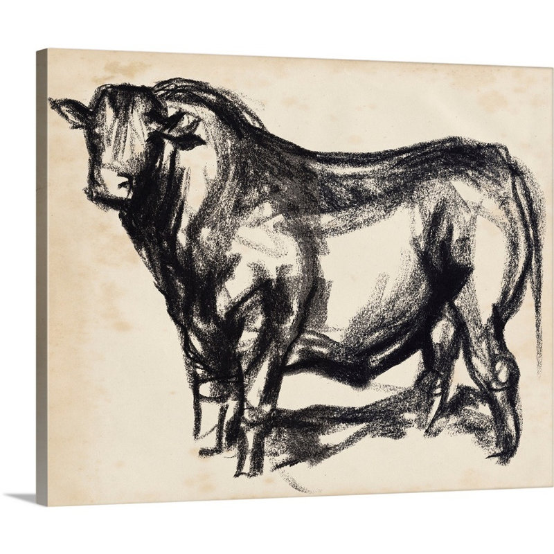 Black Angus II - reproduction d'art sur toile, H 36 po x l 45 po x P 1,25 po, Toile tendue