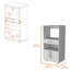 Armoire garde-manger blanche pour micro-ondes à la mode avec tiroir et rangement