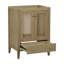 Meuble-lavabo 24 po sans lavabo, base seulement, armoire en rotin avec portes et tiroir, cadre solide et panneau de fibres à densité moyenne, naturel