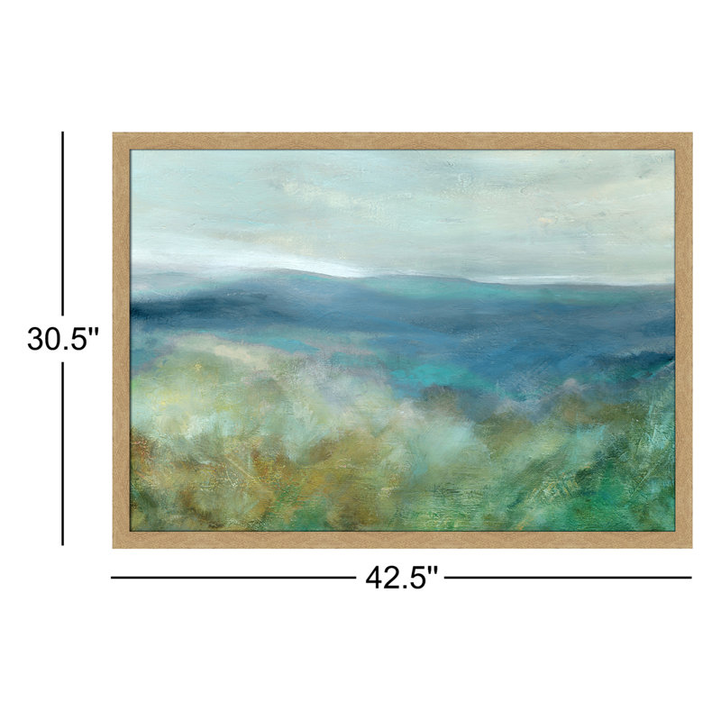 Adamsville, vue sur la montagne bleue - reproduction d'art encadrée, Encadré naturel, H 30,5 po x l 42,5 po x P 1,12 po