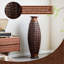 Vase de plancher en bambou naturel tissé à la main pour vestibule, décoration bohème