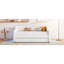 Lit de jour simple rembourré beige avec ceinture à DEL, 2 tiroirs et cadre pour éclairage de maison rustique, chambre de détente en bois-782826190