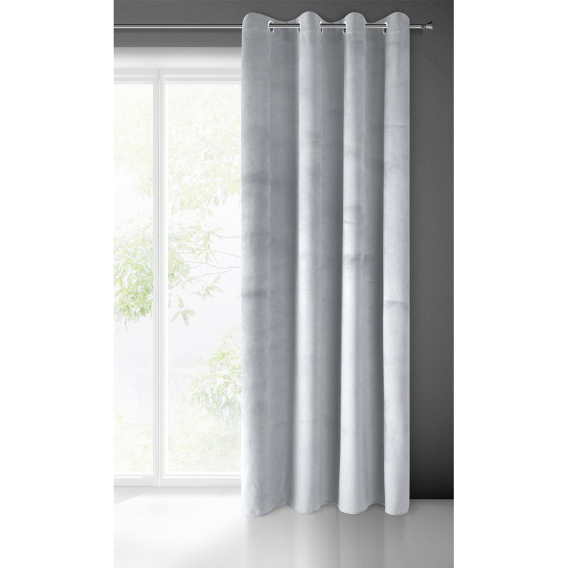 Tavarozzi Eyelet Blackout Curtain, Light Grey