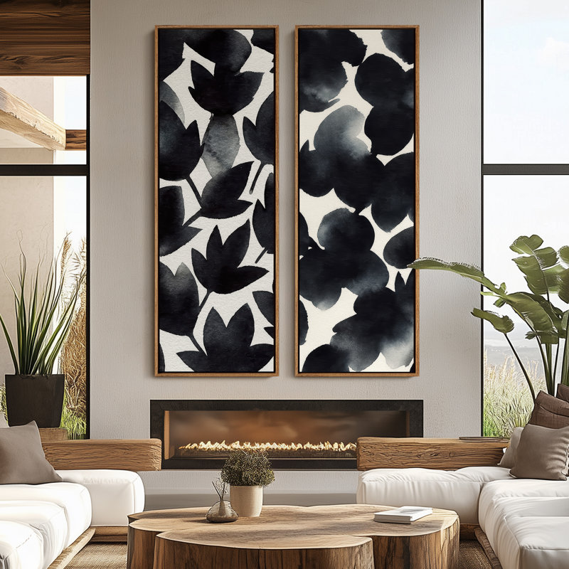 «Vintage Landscape Wall Art», ensemble de 2 toiles encadrées 20 x 60 pouces, Naturel