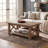 47.24" Rectangular Solid Wood Coffee Table with 2-Tier Shelf for Living Room