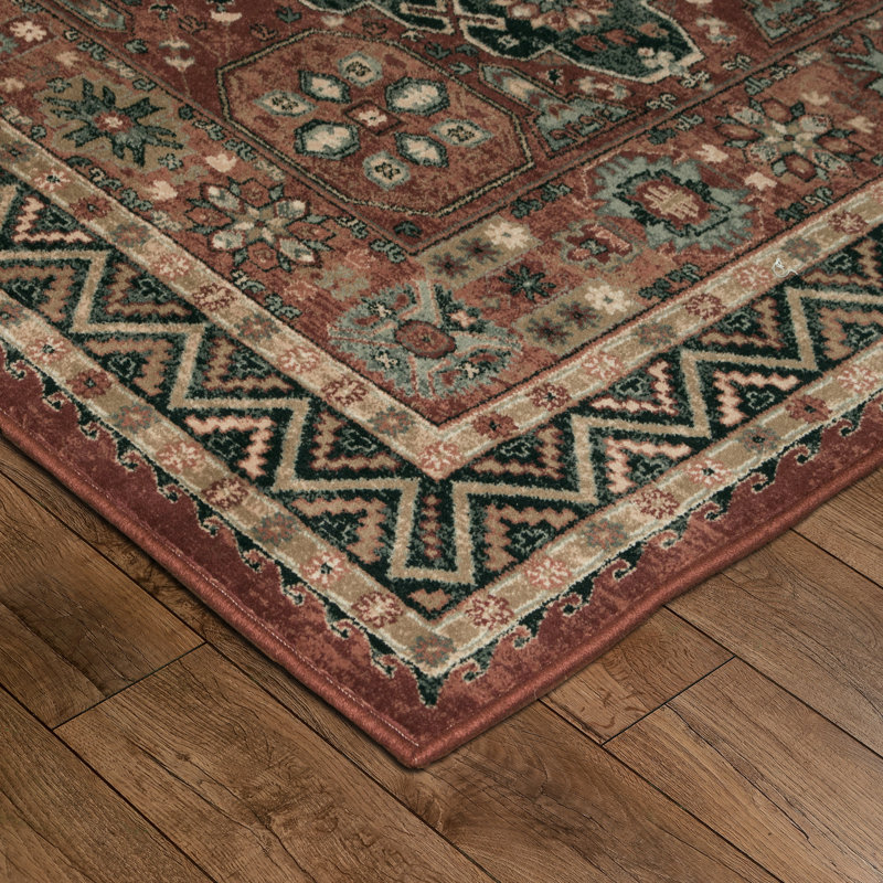 Langley Street Kratz Oriental Floral Burgundy Red Wool Runner Rug, Runner 2'2" x 8'11"