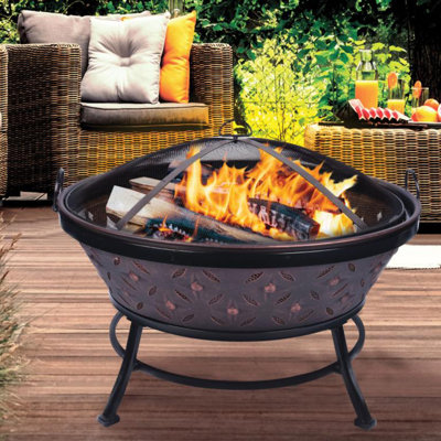 Kenna Round Steel Wood Burning Smokeless Fire Pit