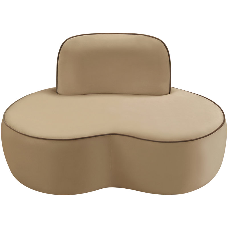 Chaise rembourrée en velours Swerve, Velours beige