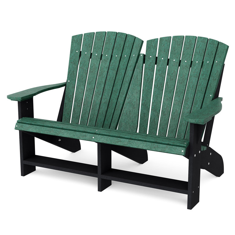 Chaise Adirondack double Heritage, Vert gazon / Noir