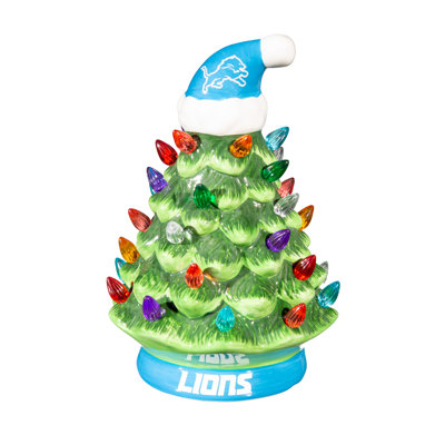 Sapin de Noël en céramique DEL de 20 cm (8 po), Lions de Détroit