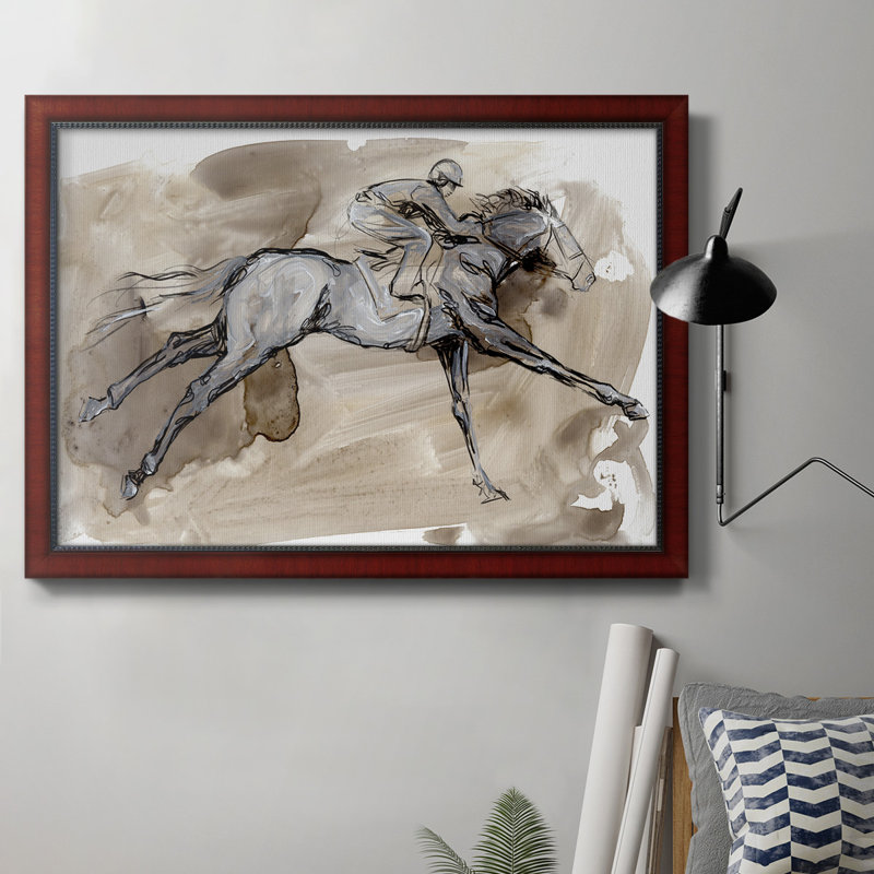 «Off To The Races I», peinture sur toile encadrée, H 16 po x l 20 po x P 2,5 po