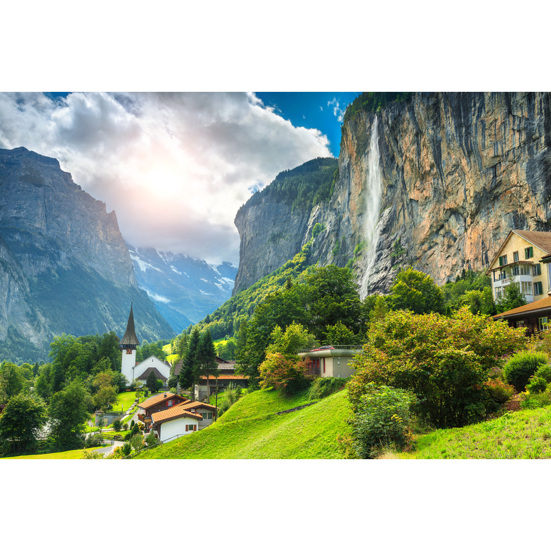Fabulous Mountain Village Lauterbrunnen, Switzerland by Janoka82 - Wrapped Canvas Print