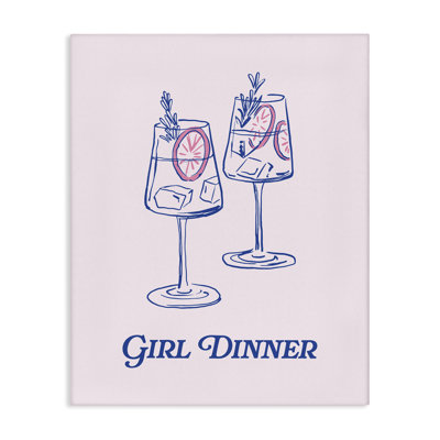  Art mural sur toile, "Girl diner cocktails" par House of Lulu