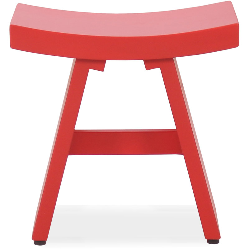 Asia Solid Wood Accent Stool, Red