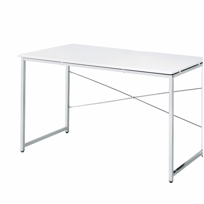 Bureau d'écriture blanc et chrome