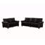 Canapé de salon avec canapé de rangement modulaire 2 + 3 en similicuir noir