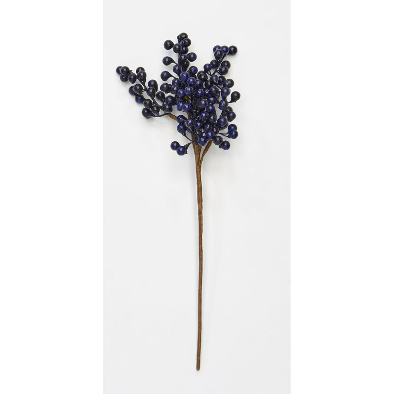 13" Artificial Weatherproof Berry Pick, Blue