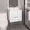 Meuble-lavabo à une porte, deux tiroirs et tablette ouverte, quincaillerie incluse, blanc