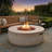 Round Propane Fire Pit Table with Vertical Stripe Design, 50000 BTU Concrete Fire Pit for Outdoor-895149916