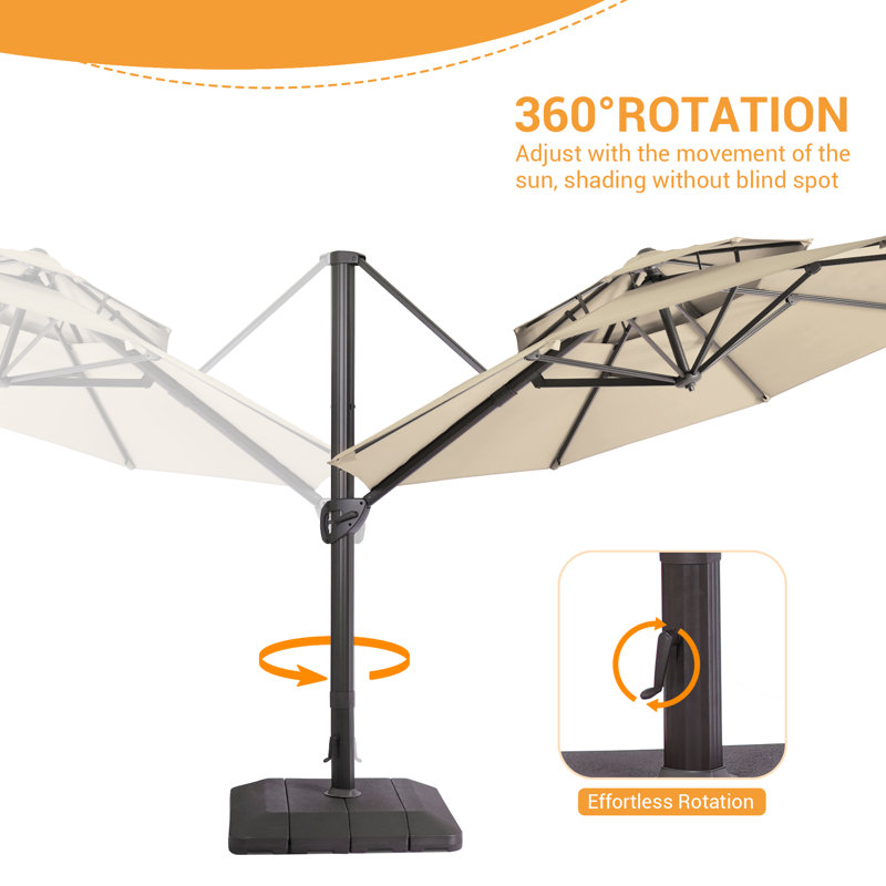 Parasol suspendu octogonal 11 pi, Sable