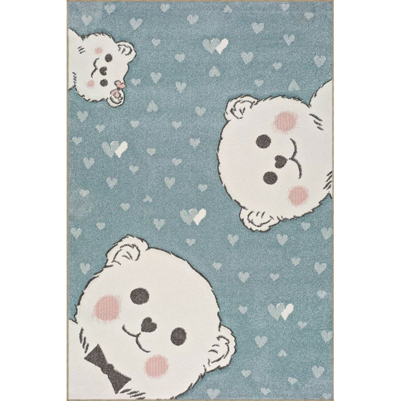 Machine Washable Animal Green Decorative Woven Base Rug, Rectangle 3'11" x 5'11" Rug Pad Included