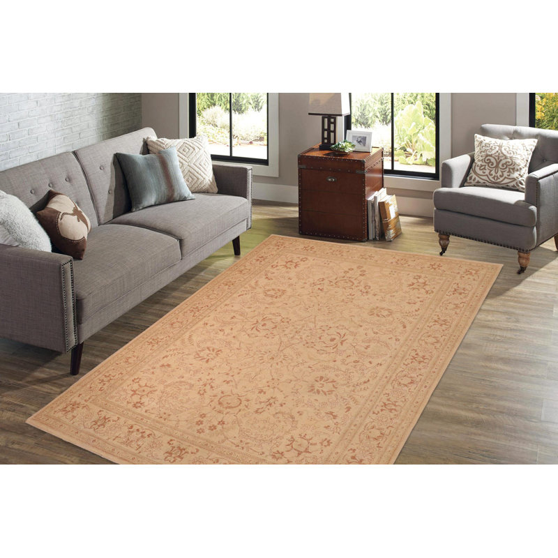 Dorn Oriental Handmade Hand-Knotted Rectangle 10' x 13' Wool in Beige