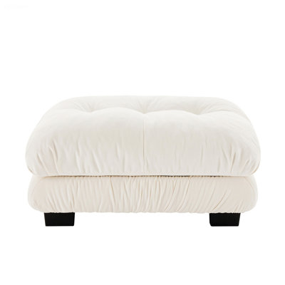Ottoman, Upholstered Ottoman With Wooden Frame